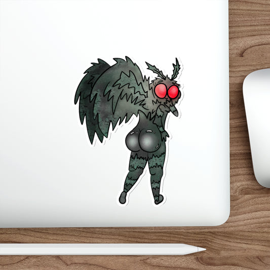 Sexy Mothman Whimsical Cryptid Waterproof Vinyl Die-Cut Stickers for Quirky Laptop & Water Bottle Decor, Folklore Fans, Horror Gift