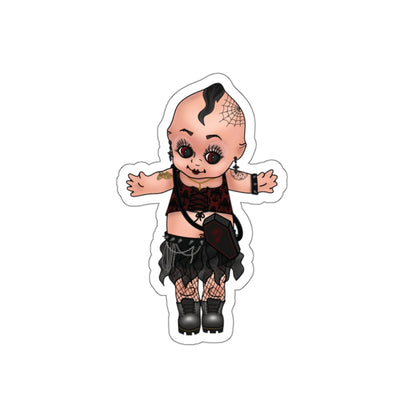 Goth Kewpie Baby Doll Water Resistant Vinyl Sticker