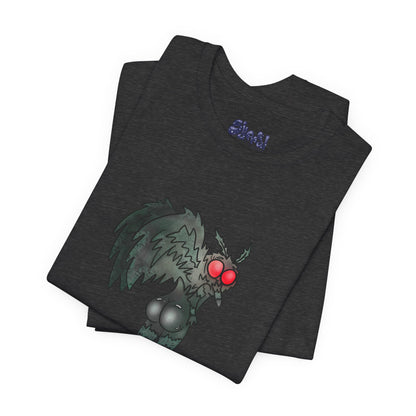 Sexy Mothman Whimsical Cryptid Short Sleeve Tee | Unique Graphic T-Shirt for Cryptid Fans, Horror Lovers, Folklore Shirt