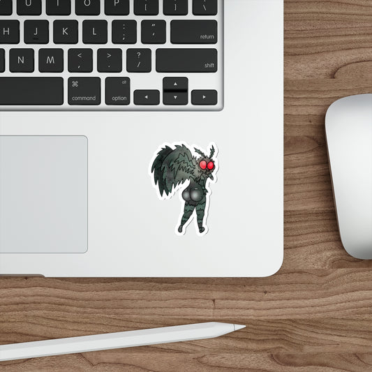 Sexy Mothman Whimsical Cryptid Waterproof Vinyl Die-Cut Stickers for Quirky Laptop & Water Bottle Decor, Folklore Fans, Horror Gift