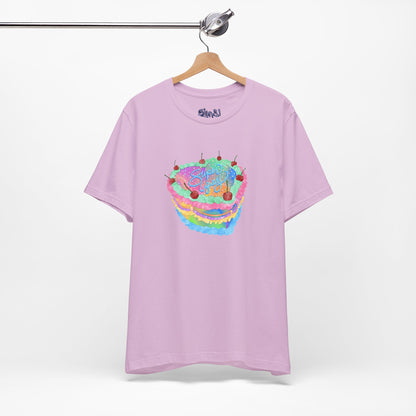 Super Gay Vintage Fancy Cake Tee, Unisex Pride Cakes T-Shirt, Gay Pride Baking Shirt, Casual Baker Apparel