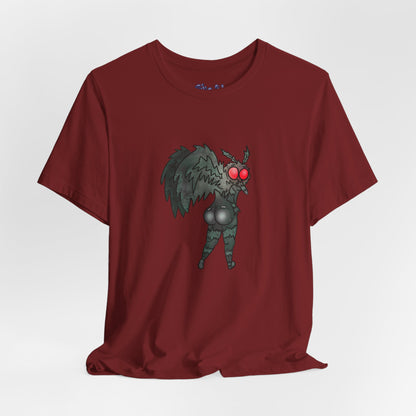 Sexy Mothman Whimsical Cryptid Short Sleeve Tee | Unique Graphic T-Shirt for Cryptid Fans, Horror Lovers, Folklore Shirt