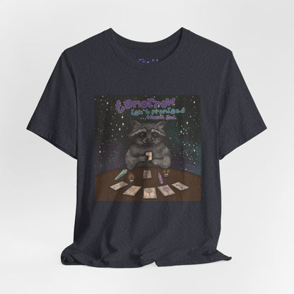 Cosmic Tarot Raccoon Tee - Whimsical Unisex T-Shirt, Trash Panda Gifts, Mystical Apparel, Quirky Casual Wear