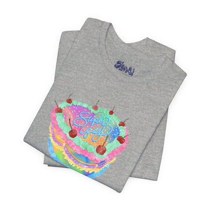 Super Gay Vintage Fancy Cake Tee, Unisex Pride Cakes T-Shirt, Gay Pride Baking Shirt, Casual Baker Apparel