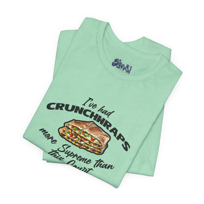 Crunchwrap Supreme Court Political Humor T-Shirt, Liberal Leftist Funny Casual Wear, Gift for Taco Bell Fan, Politics Gift