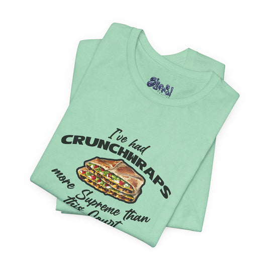 Crunchwrap Supreme Court Political Humor T-Shirt, Liberal Leftist Funny Casual Wear, Gift for Taco Bell Fan, Politics Gift